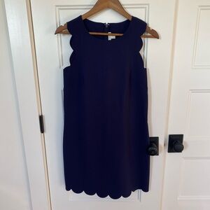 J. Crew Navy Scalloped Mini Dress